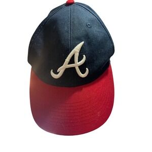 OC Sports Atlanta Braves MLB Youth Baseball Hat Navy Blue Red Adjustable Cap
